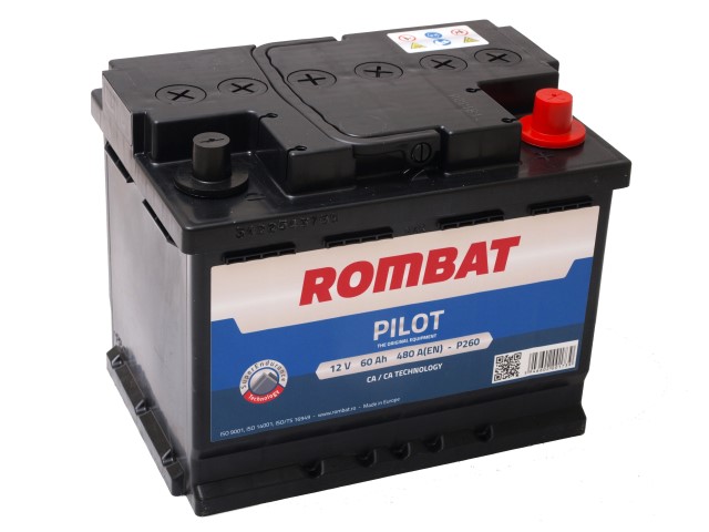 Rombat Pilot 12V 60Ah, 480A(EN) L2 242x175x190 0/1